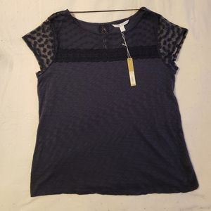 LC Lauren Conrad Mesh Yoke Tee Sz XL NWT